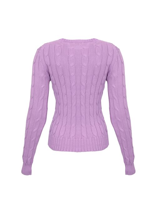 Maglia a trecce in cotone con logo Purple POLO RALPH LAUREN | 211971869505